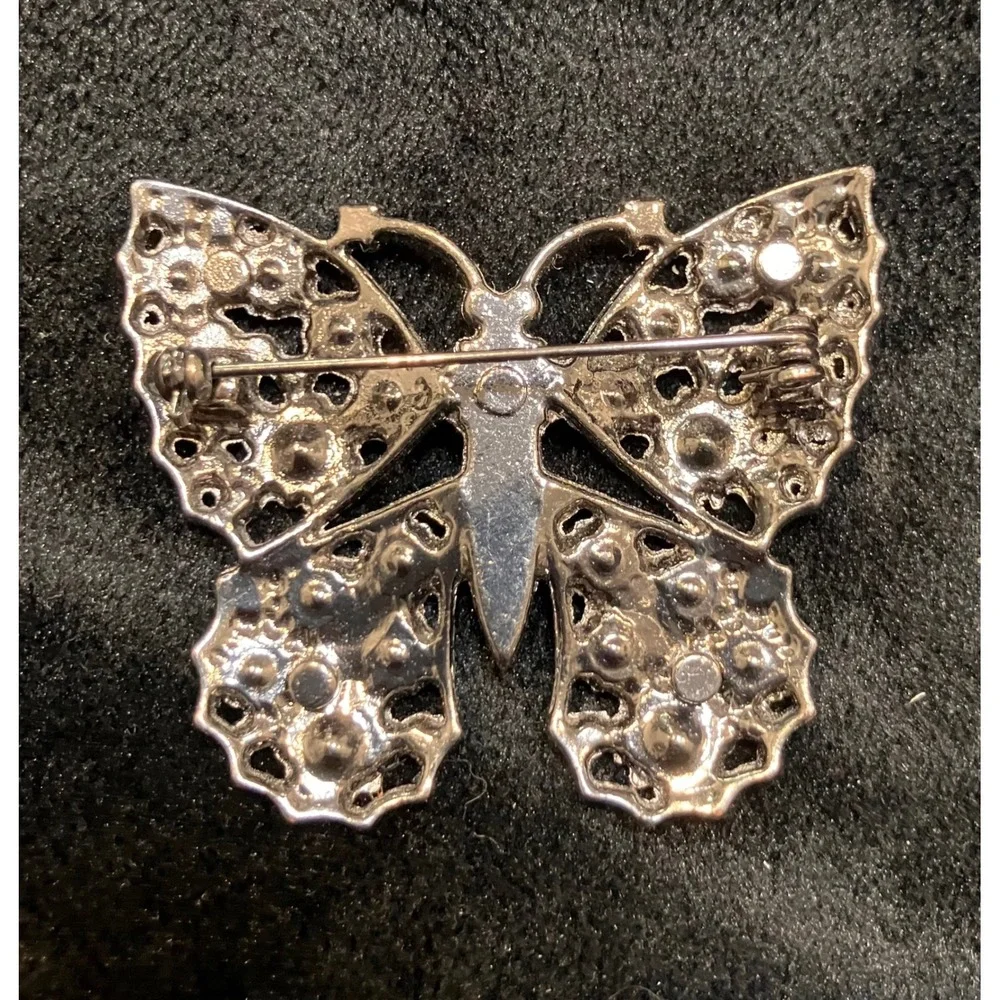 Butterfly Brooch Lot Womens Multicolor Rhinestone Enamel Filigree